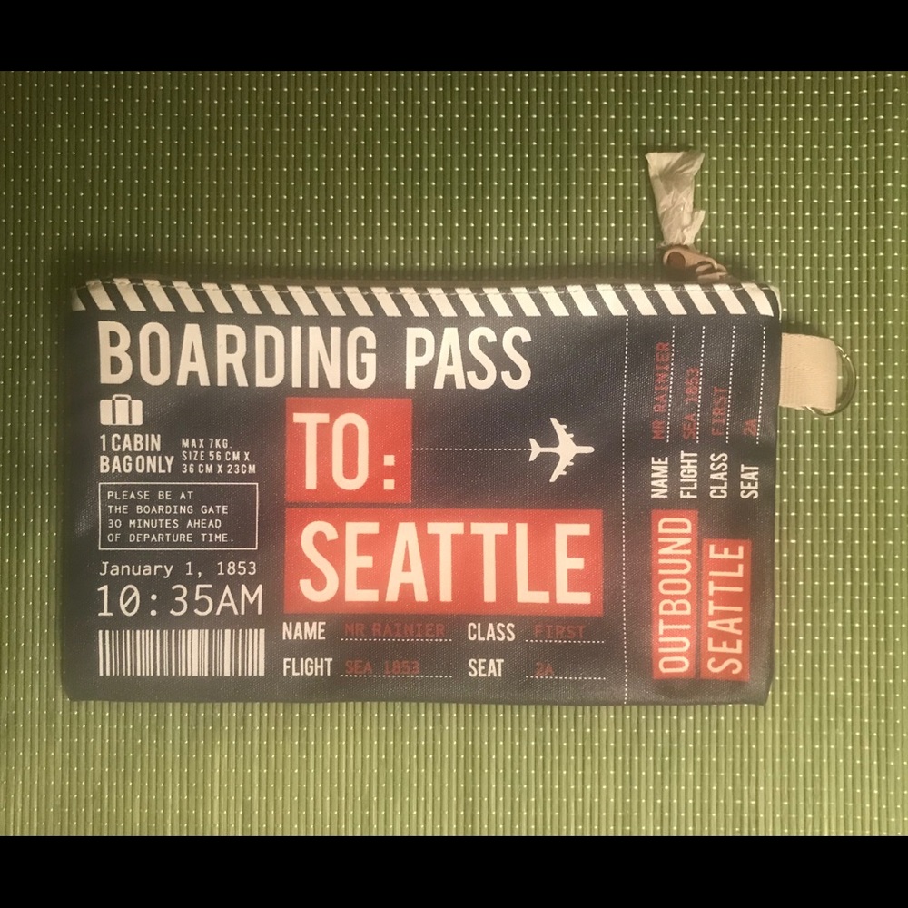 Chalo Seattle Themed Boarding Pass Zippered Bag